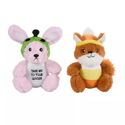 Product Thrills & Chills® Squeaker Fox & Rabbit Plush Dog Toys - 2 PK