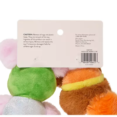 Product Thrills & Chills® Squeaker Fox & Rabbit Plush Dog Toys - 2 PK