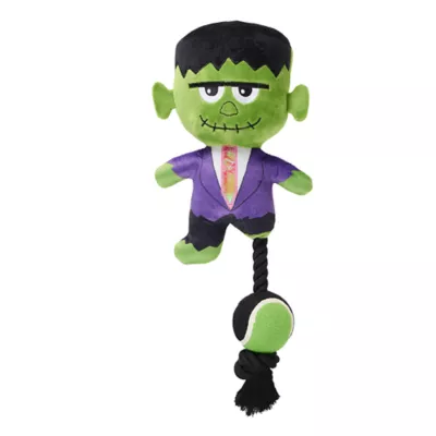 Product Thrills & Chills® Tennis Ball Rope with Frankenstein Plush Dog Toy