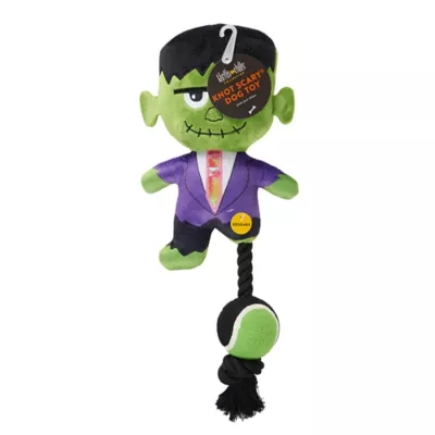 Product Thrills & Chills® Tennis Ball Rope with Frankenstein Plush Dog Toy