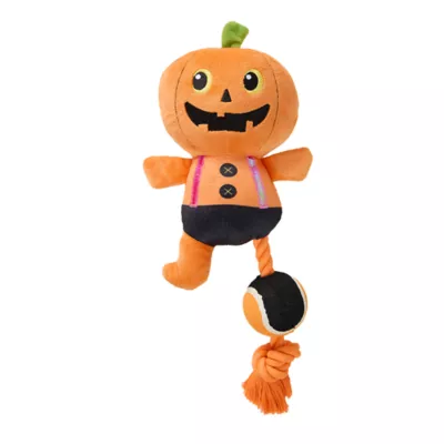 Product Thrills & Chills® Tennis Ball Rope with Plush Pumpkin Dog Toy