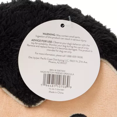 Product Thrills & Chills® Fetch Friend Dracula Plush Dog Toy with Squeaker