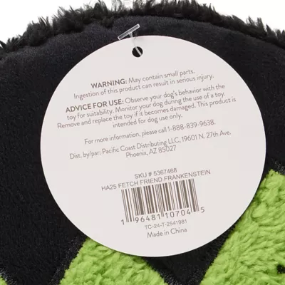 Product Thrills & Chills® Fetch Friend Frankenstein Plush Dog Toy with Squeaker