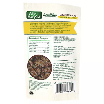 Product Wild Harvest Healthy Benefits Crunch Bars Bird Treats