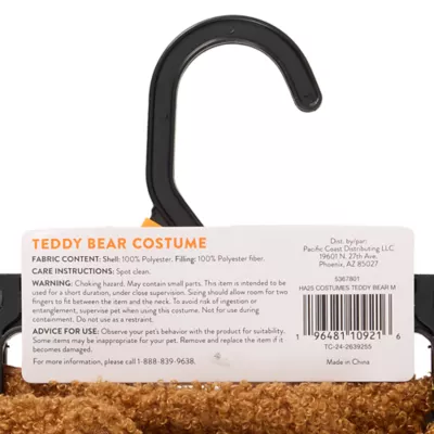 Thrills & Chills® Pet Teddy Bear Costume, Dog & Cat - Image 6