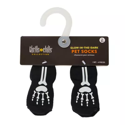 Product Thrills & Chills® Glow in the Dark Skeleton Socks
