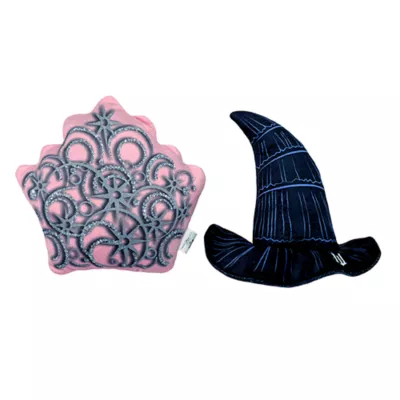 Product Wicked Tiara & Hat Plush Dog Toys, 2 Pack