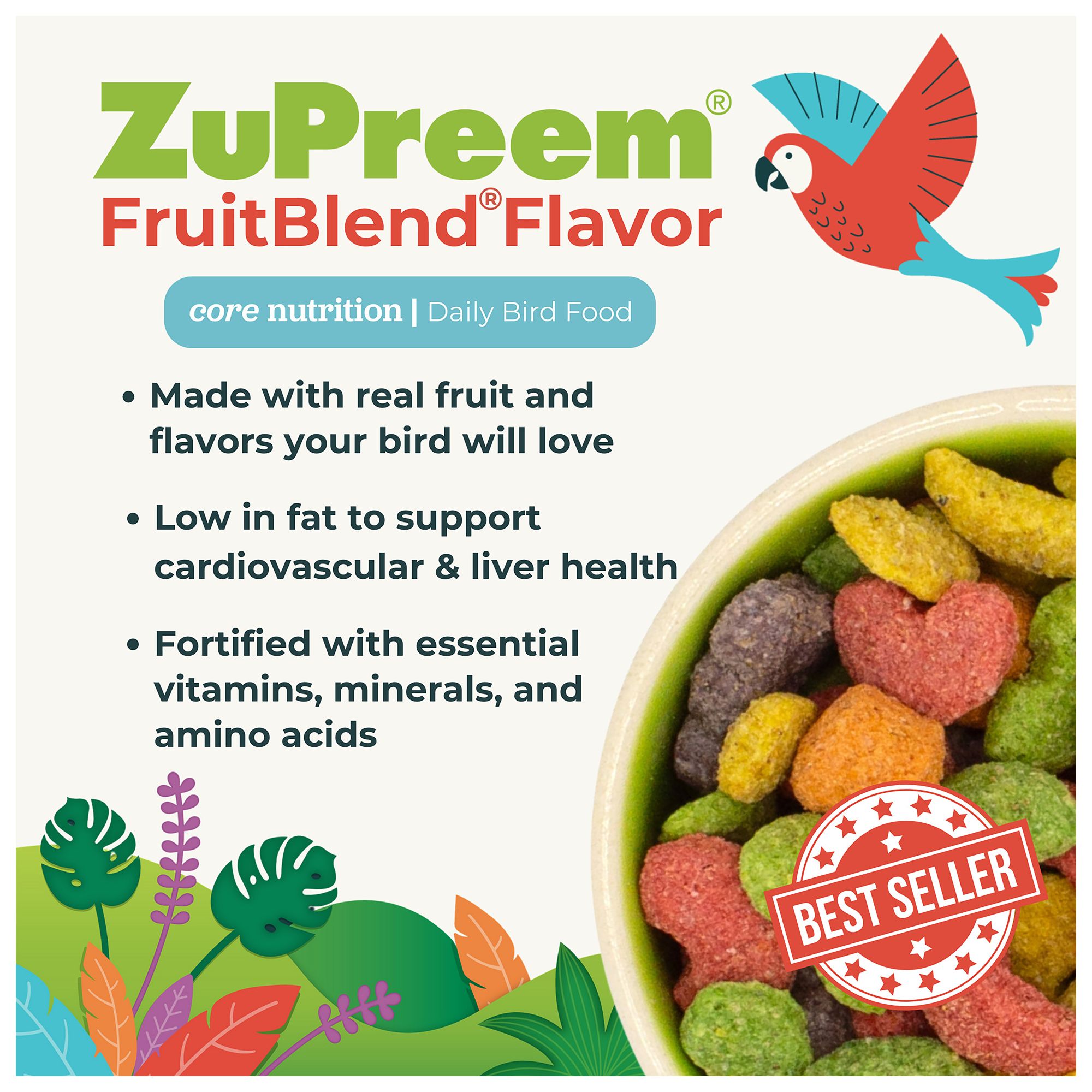 ZuPreem FruitBlend for Medium and Large Birds - Fruit-Flavored Pellets - thumbnail 6