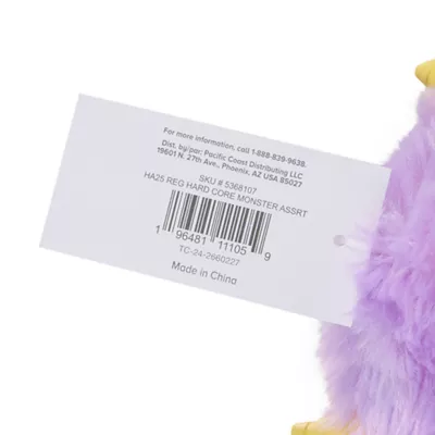 Product Thrills & Chills® Plush Monster Dog Toy with Rubber Squeaker Toy Inside
