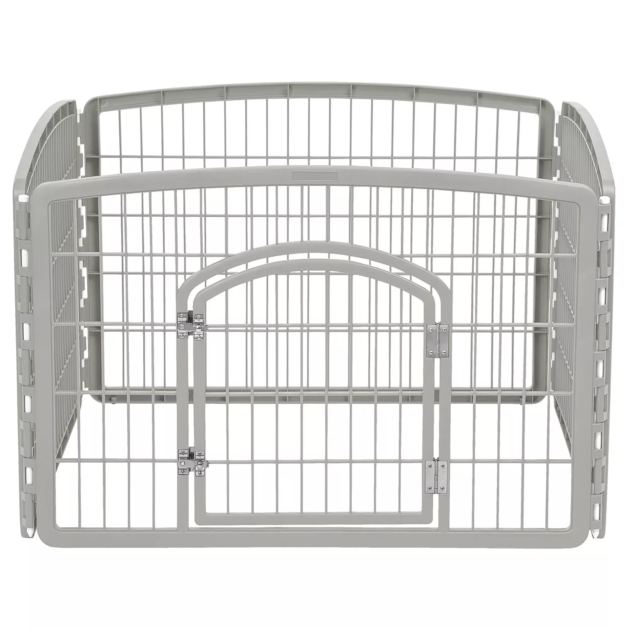 IRIS, 24-inch Exercise 4-Panel Pet Playpen with Door, Silver