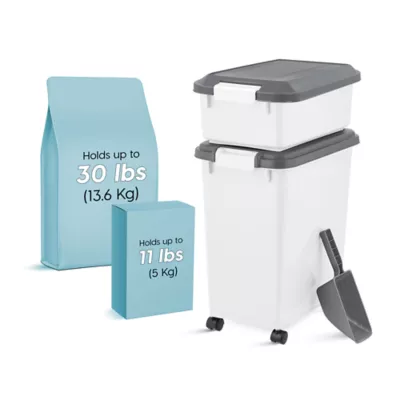 Product IRIS, Airtight Pet Food Container - Dog & Cat Food Storage Bin - Treat Box with Scoop