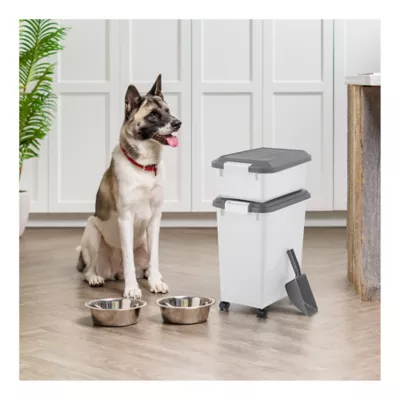 Product IRIS, Airtight Pet Food Container - Dog & Cat Food Storage Bin - Treat Box with Scoop