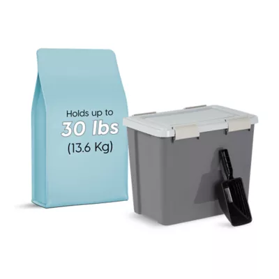 Product IRIS, 30 Lbs. Airtight Pet Food Container - Dog & Cat Food Storage Bin with Scoop