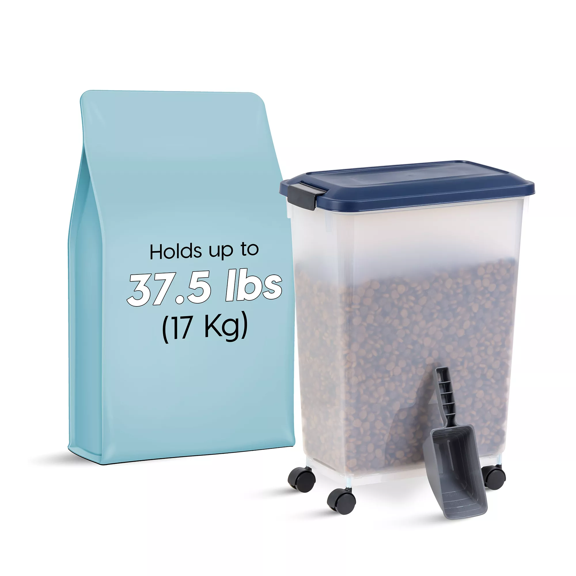 IRIS, 37.5 Lbs. Airtight Pet Food Container - Dog & Cat Food Storage Bin with Scoop