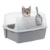IRIS, Open Top Cat Litter Tray with Scoop and Scatter Shield, Cat Litter Pan, Gray image thumbnail 2