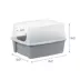 IRIS, Open Top Cat Litter Tray with Scoop and Scatter Shield, Cat Litter Pan, Gray image thumbnail 6