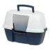 IRIS, Large Corner Cat Litter Box with Lid - Enclosed Design, Handle & Buckles, Navy/White image thumbnail 2