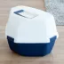 IRIS, Large Corner Cat Litter Box with Lid - Enclosed Design, Handle & Buckles, Navy/White image thumbnail 7
