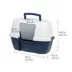 IRIS, Large Corner Cat Litter Box with Lid - Enclosed Design, Handle & Buckles, Navy/White image thumbnail 8