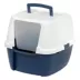 IRIS, Large Covered Cat Litter Box with Front Door Flap - Enclosed Design & Handle Navy/White image thumbnail 2