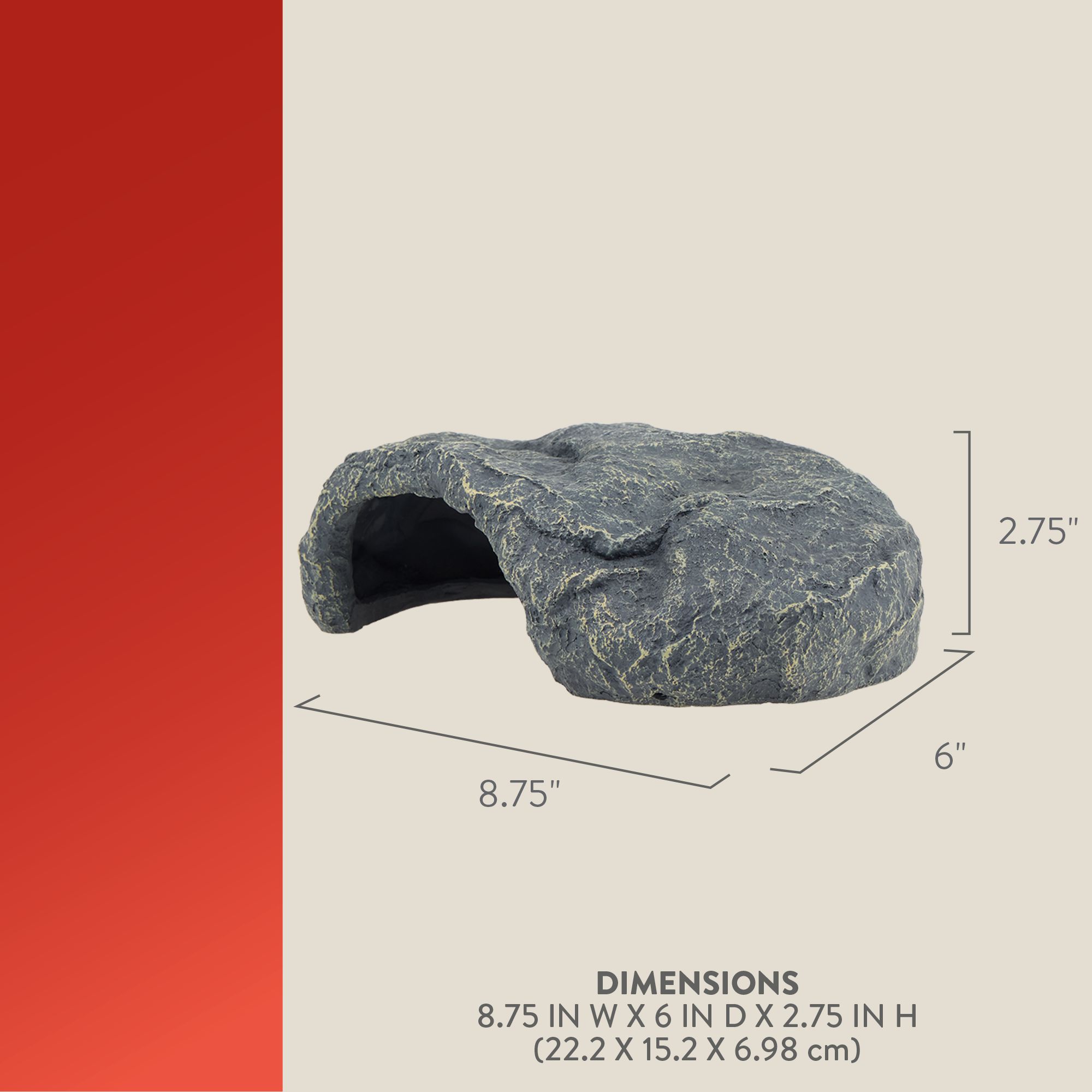 Thrive Wavy Stone Cave - Reptile Hide Decor - thumbnail 3