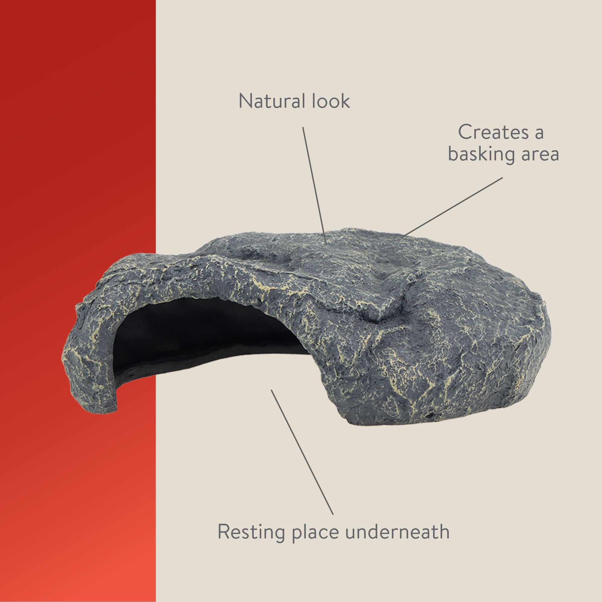 Thrive Wavy Stone Cave - Reptile Hide Decor - thumbnail 4