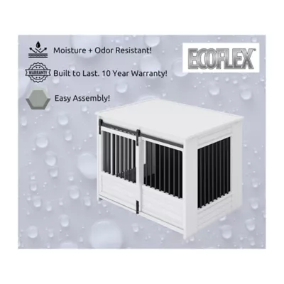 New Age Pet®® ECOFLEX® Barn Door End Table Dog Crate, Grey & White - Image 5