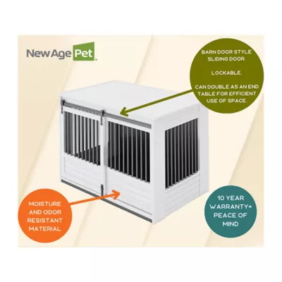 New Age Pet®® ECOFLEX® Barn Door End Table Dog Crate, Grey & White - Image 6
