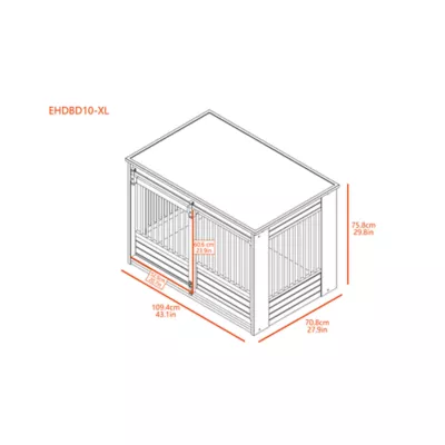 New Age Pet®® ECOFLEX® Barn Door End Table Dog Crate, Grey & White - Image 7