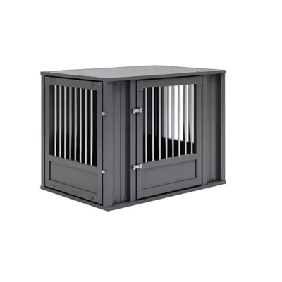New Age Pet® ECOFLEX® Flexi Door Dog Crate & End Table, Black & White - Image 4