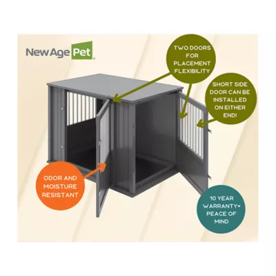 New Age Pet® ECOFLEX® Flexi Door Dog Crate & End Table, Black & White - Image 6