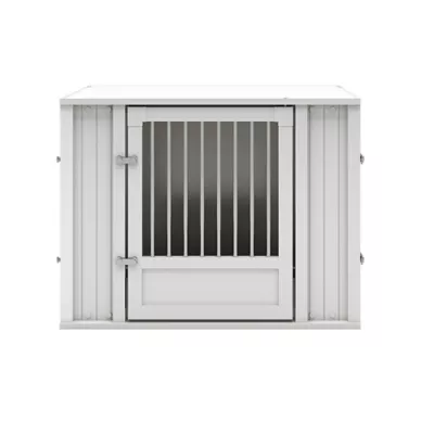 New Age Pet® ECOFLEX® Flexi Door Dog Crate & End Table, Black & White - Image 1