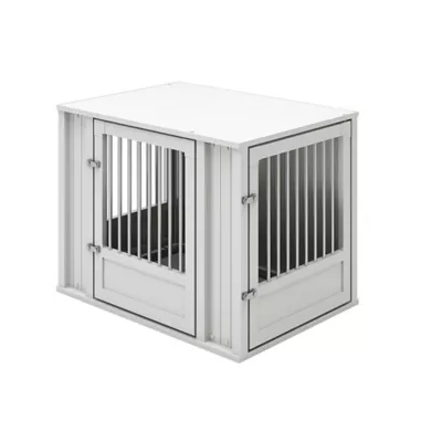New Age Pet® ECOFLEX® Flexi Door Dog Crate & End Table, Black & White - Image 3