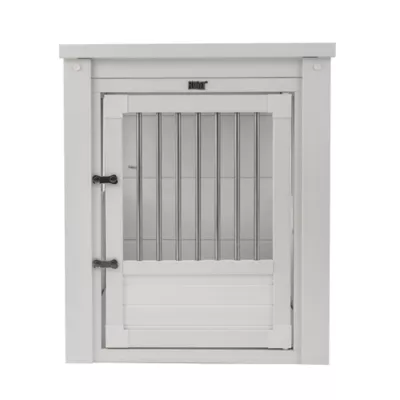 New Age Pet® ECOFLEX® End Table & Dog Crate, Grey and Antique White - Image 1