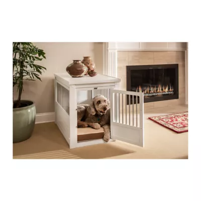 New Age Pet® ECOFLEX® End Table & Dog Crate, Grey and Antique White - Image 2