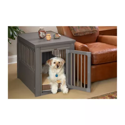 New Age Pet®® ECOFLEX® End Table & Dog Crate, Grey and Antique White - Image 2