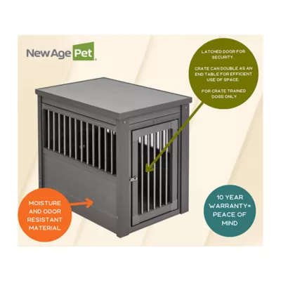 New Age Pet®® ECOFLEX® End Table & Dog Crate, Grey and Antique White - Image 7
