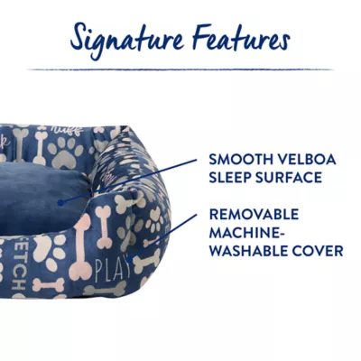 Top Paw® Bone and Paw Print Cuddler Dog Bed - Image 3