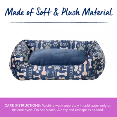 Top Paw® Bone and Paw Print Cuddler Dog Bed - Image 4