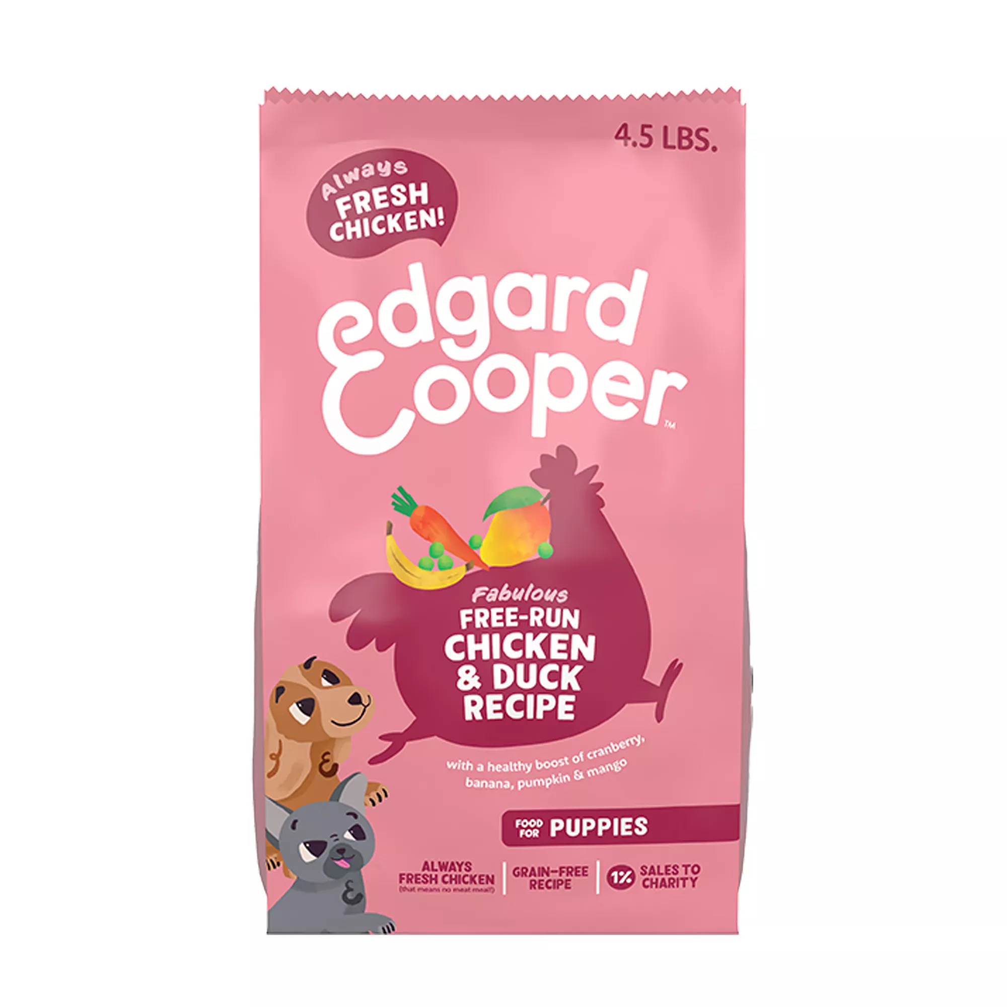 Edgard & Cooper Fabulous Free-Run Duck & Chicken Puppy Dry Dog Food - Grain Free