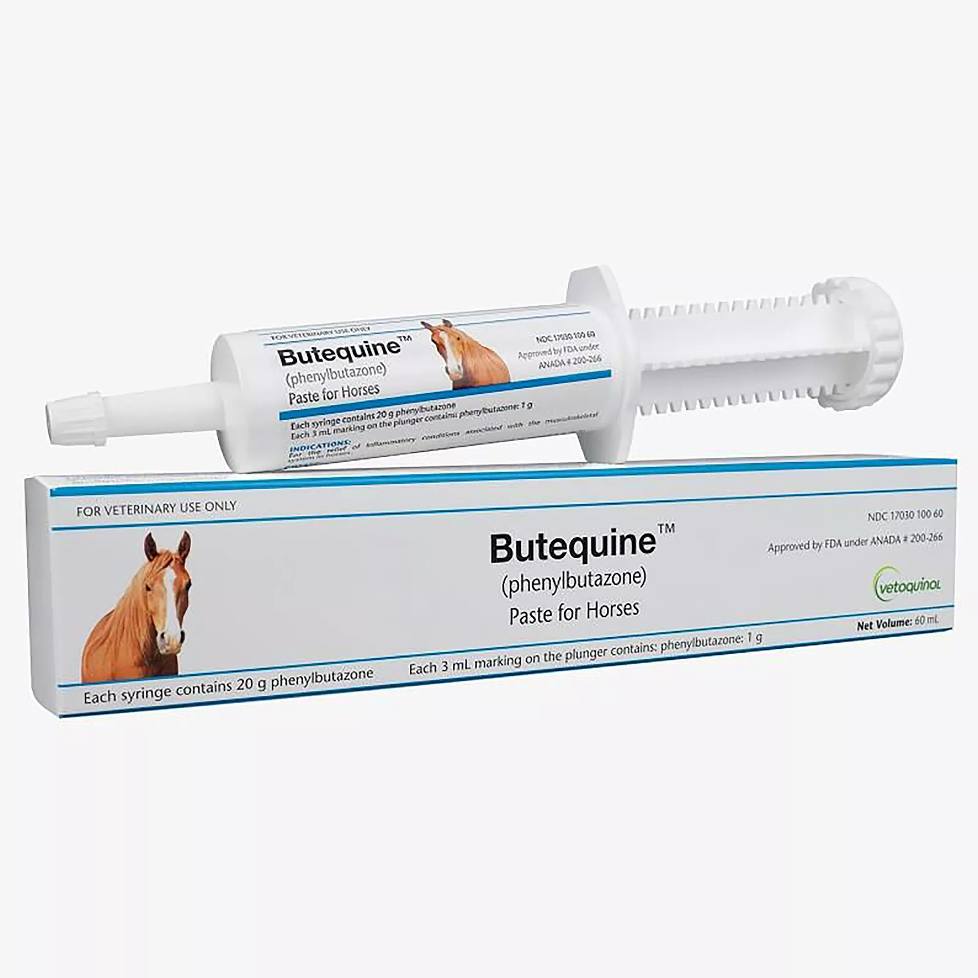 Butequine Phenylbutazone Paste for Horses - 20gm, 60mL Syringe