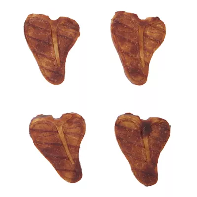 Product Merry and Bright Rawhide Alternative T-Bone Steak Dog Treats 5.08 OZ