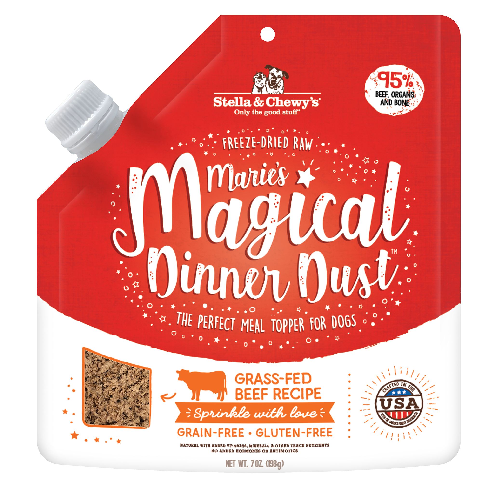 Stella & Chewy's Freeze-Dried Raw Magical Dinner Dust All Life Stages Dog Food Topper - Beef