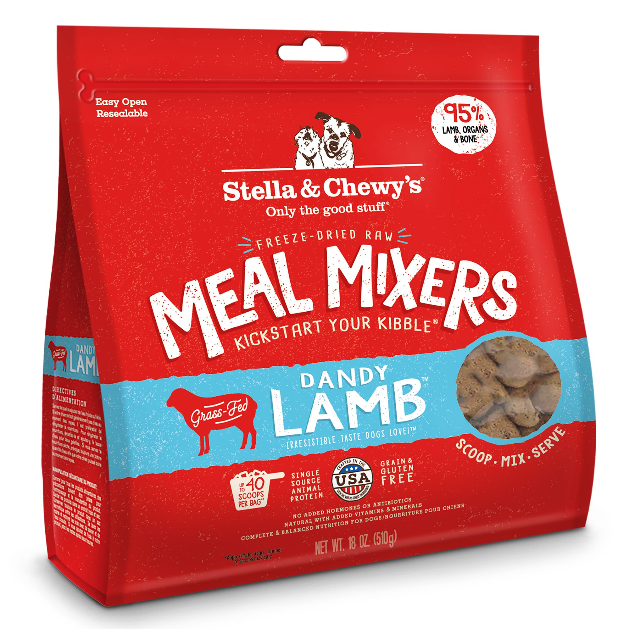 Stella & Chewy's Freeze-Dried Raw Meal Mixers All Life Stages Dog Food Topper - Dandy Lamb