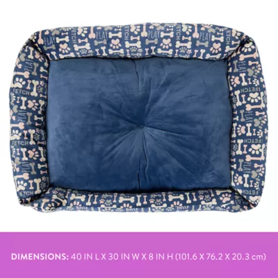 Top Paw® Bone and Paw Print Cuddler Dog Bed - Image 2