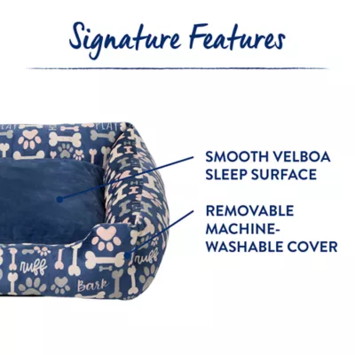 Top Paw® Bone and Paw Print Cuddler Dog Bed - Image 3