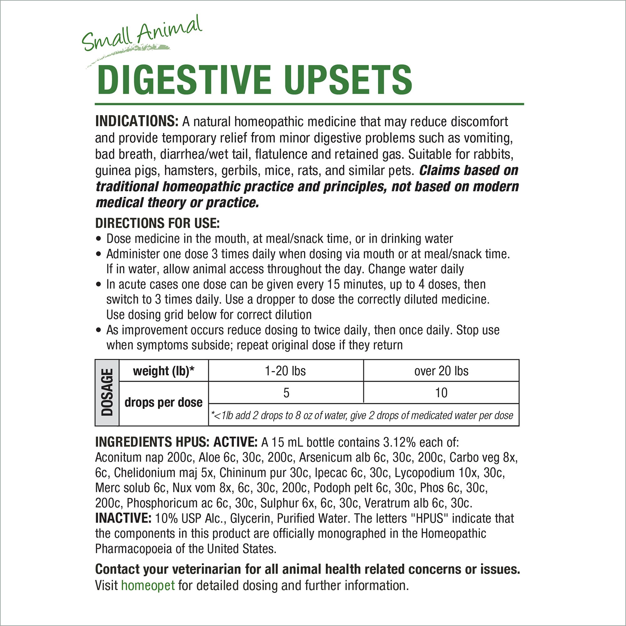HomeoPet Small Pet Digestive Upsets Relief Digestive Support Supplement - thumbnail 6