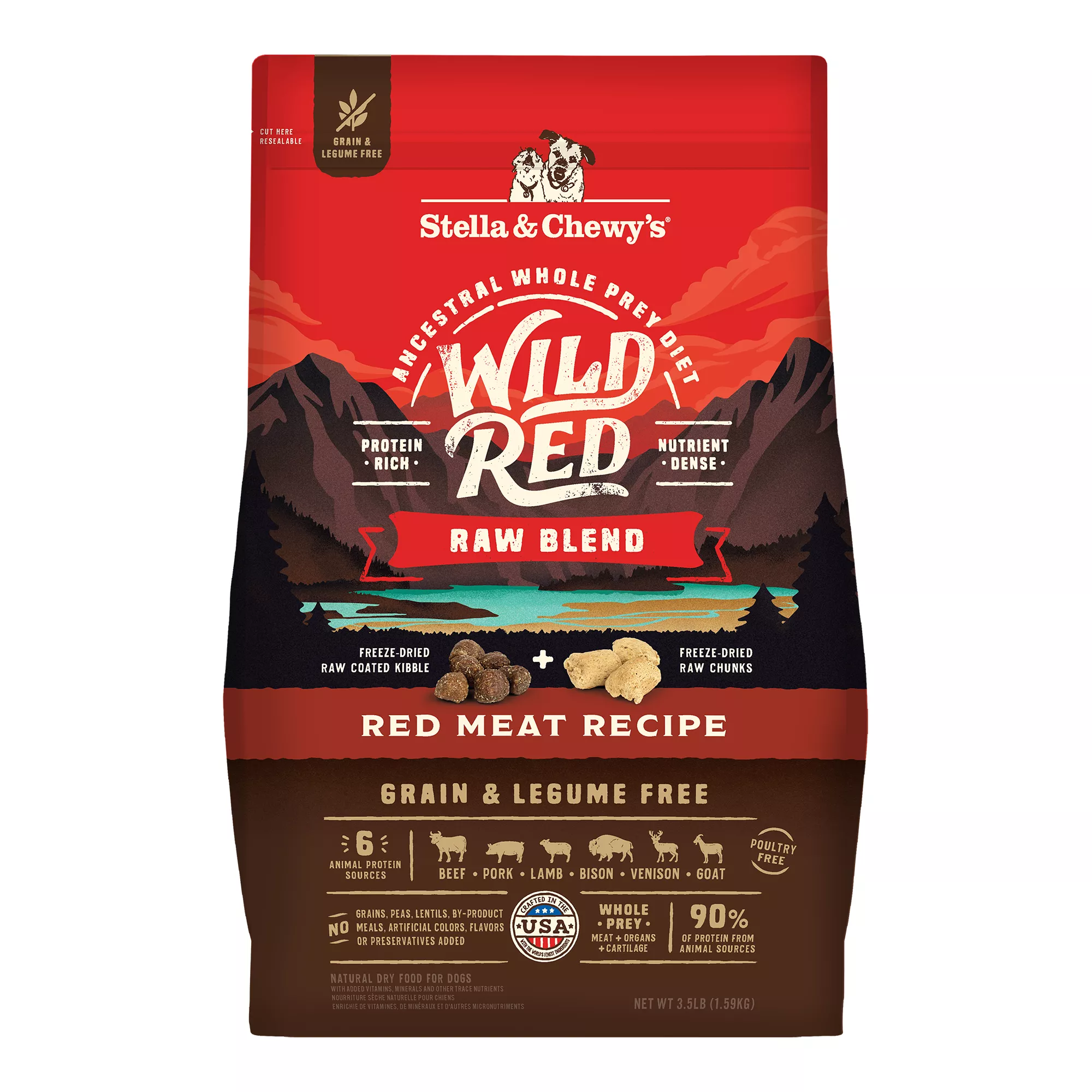 Stella & Chewy's Wild Red Raw Blend All Life Stages Dry Dog Food - Grain & Legume Free, Red Meat