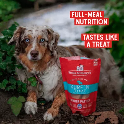 Product Stella & Chewy's Freeze-Dried Raw Dinner Patties All Life Stages Dry Dog Food - Surf 'N Turf