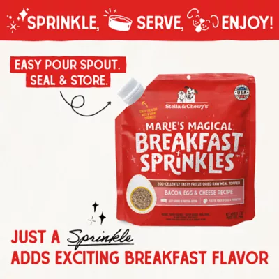Product Stella & Chewy's Breakfast Sprinkles All Life Stages Dog Food Topper - Bacon, Egg & Cheese